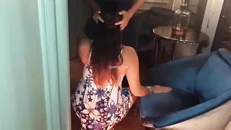 AMATEUR WIFE SUCKS STRANGER'S COCK IN PUBLIC TOILET IN FRONT OF HER CUCKOLD HUSBAND