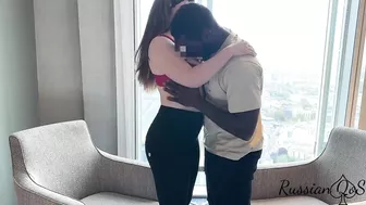 Russianqos and her cuckold . hotwife fucked next to her boyfriend