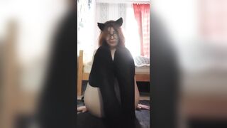 Little Kitty gets PUSSY and ASS all WET in stockings