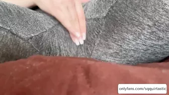 Squirting in my grey leggings after workout