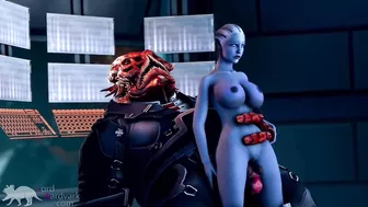 Liara worships Shadow Brokers monster cock for info Mass Effect