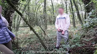 I surprise a stranger girl in the forest when I jerk off and fuck her