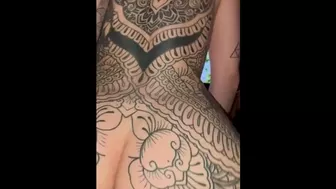 Tattooed ass riding my dick