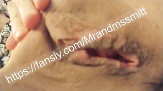 hot milf masturbates her wet pussy close up