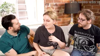 Charlie gets spitroasted by boyfriend David and his best mate Alex.