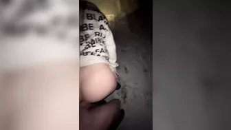 Fucked a girl in stockings on the street in winter