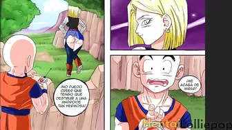 Android 18 Fucked in the Forest od Krillin, Leaving Her Pussy Dripping Cum - DBZ Hentai