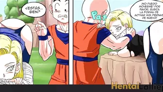 Android 18 Fucked in the Forest od Krillin, Leaving Her Pussy Dripping Cum - DBZ Hentai