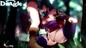 Raiden shogun gets fucked in the woods and gets creampied by Aether Genshin Impact Porn Sex