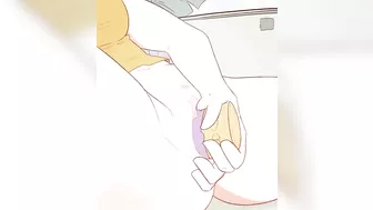 Cute anime girl masturbating with big dildo animation hentai