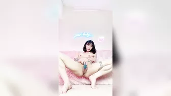 Cute fit squatting Asian girl pleasures her big clit while dripping pussy juices