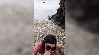 This Slutty Teacher sucked a stranger's dick on the Beach