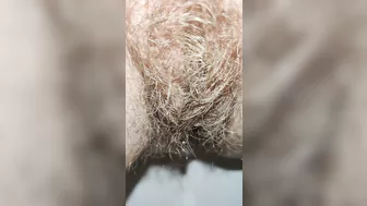 Delicious hairy pussy pissing mega close up