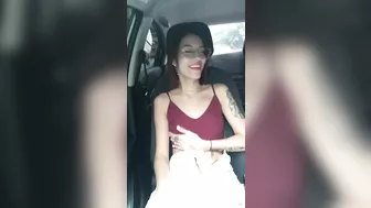 I'm in the car with my friend and I start touching my pussy and my tits