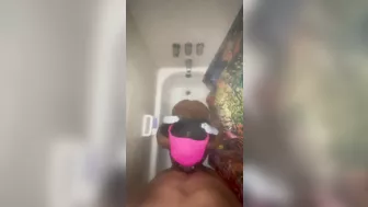 Sucking his dick in the shower before work