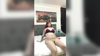 hot Venezuelan whore fucks her pussy with the dildo until she cums in her room