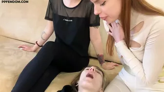 Mouthful of Saliva From Two Spoiled Princesses - Spitting Lesbian Humiliation