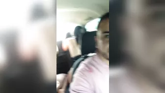 two naughty girls riding their dildos in the back seat of the uber