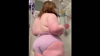 Chubby girl stripping for shower