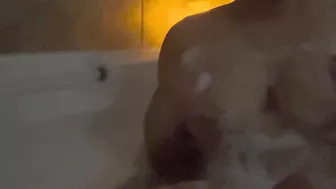 Playing with my perky boobs in the bath