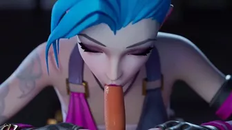 Jinx sucks cock and swallows all the cum