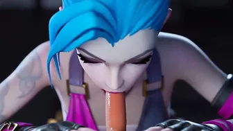 Jinx sucks cock and swallows all the cum