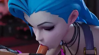 Jinx sucks cock and swallows all the cum