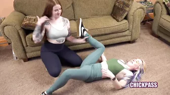 Melanie Sugar gets fucked by trainer Allison Bloom