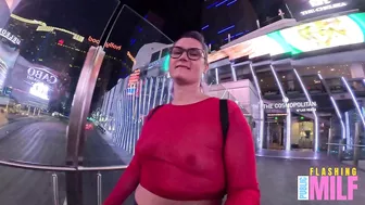 Flashing my tits in see through top in Vegas - Public Flashing MILF