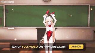 Asuma Toki Bunny Style Sex & Dance Blue Archive Hentai Red Clothes Color Edit Smixix