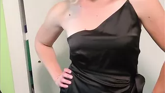 Milf Christina. Little black dress, training progress, flexing sexy body, big tits and long legs