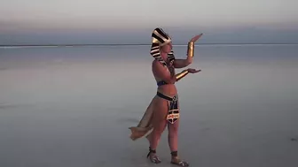 Walk seminaked by Elton-saltlake in Egypt dress-style