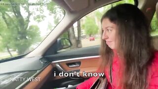 18 Year Old Russian Girl Sucks Cock in a Car for Tips with Dialogue