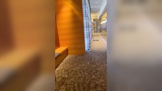 Black girl masturbating in the hotel lobby