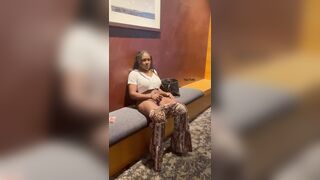 Black girl masturbating in the hotel lobby