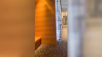 Black girl masturbating in the hotel lobby