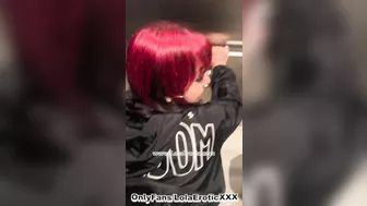 Hot Red Head Gets Fucked in a Public Bathroom & Swallows Cum