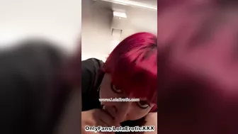 Hot Red Head Gets Fucked in a Public Bathroom & Swallows Cum