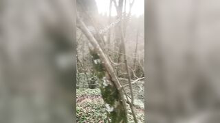Public Blowjob in forest from big ass Girl