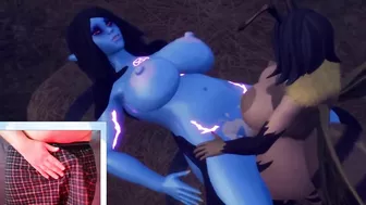 Thick futa bee fucks big tit alien woman