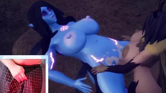 Thick futa bee fucks big tit alien woman