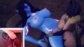 Thick futa bee fucks big tit alien woman