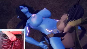 Thick futa bee fucks big tit alien woman