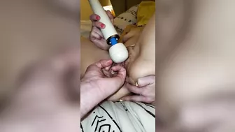 Amateur wife fingering her pussy and ass at the hairiest shes ever been.