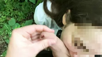 fucked her in the woods and cum on her face