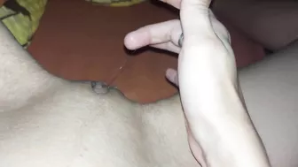 dragging mucus from my wet dripping pussy