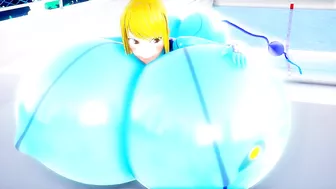 Imbapovi - Samus in Zero Suit - Water Filling Breast Expansion 1