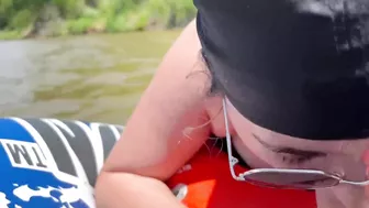 Sucking my friends dick on a public river pt. 1