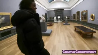 Flashing in the public busy museum got caught by security