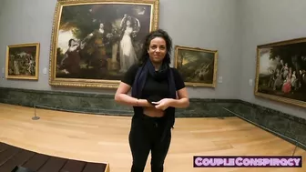 Flashing in the public busy museum got caught by security